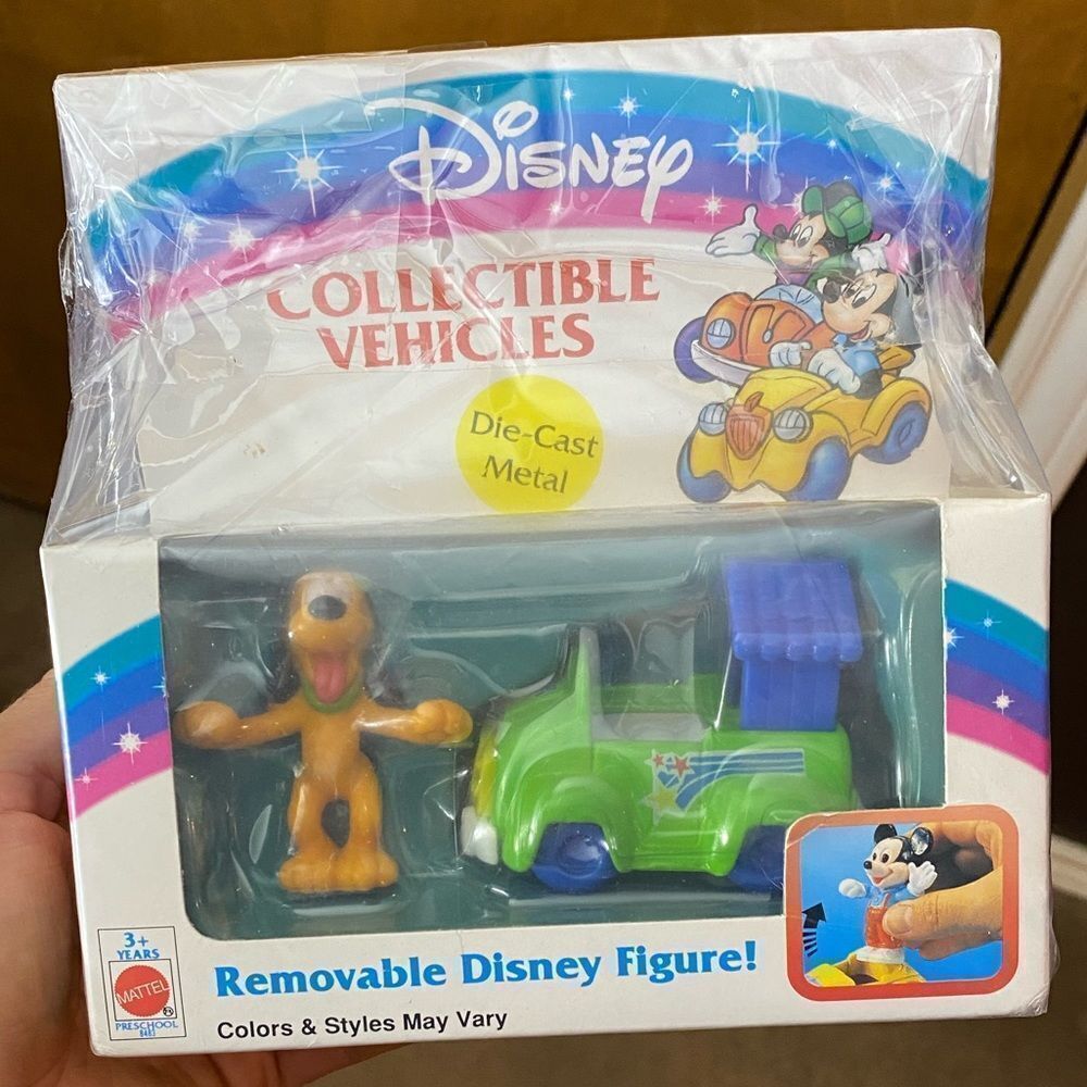Mattel Vintage Disney Collectible Figures Pluto & Car Die Cast Metal